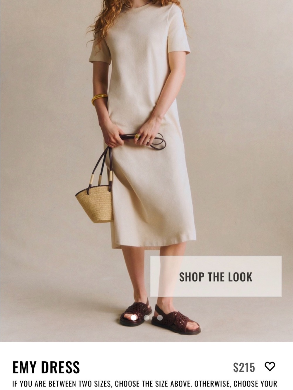 Sezane Cream Short-Sleeve Midi Dress